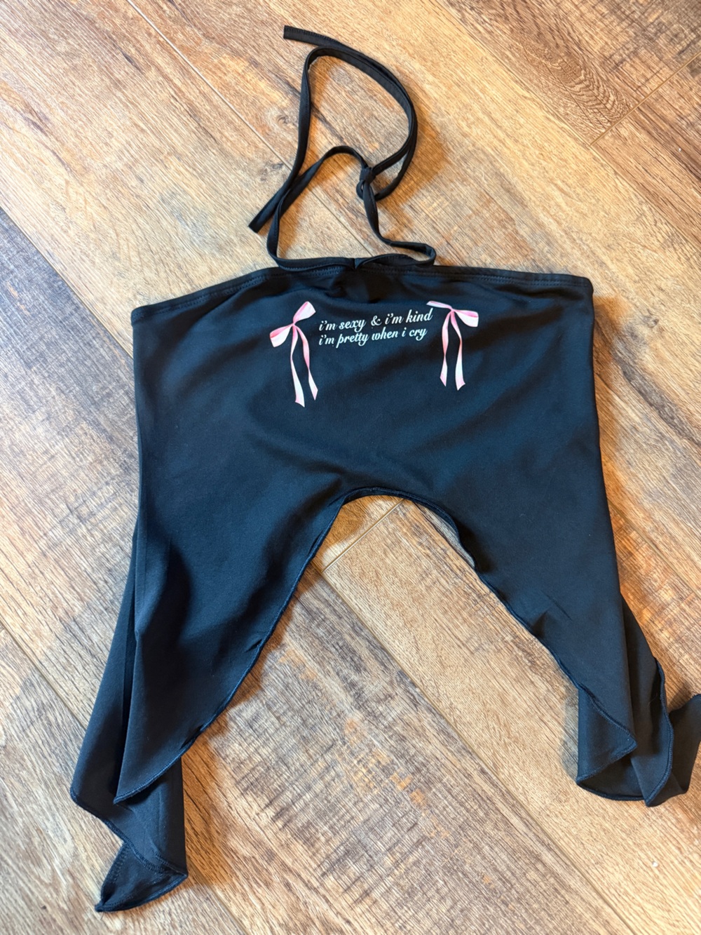 Sexy Kind Pretty When I Cry Flutter Crop Halter Top Coquette Asymmetrical Size s
